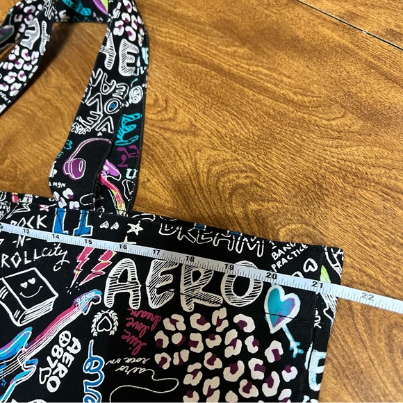 Aeropostale Multicolor Graphics Print Canvas Fabric large Tote Bag - Picture 5 of 8